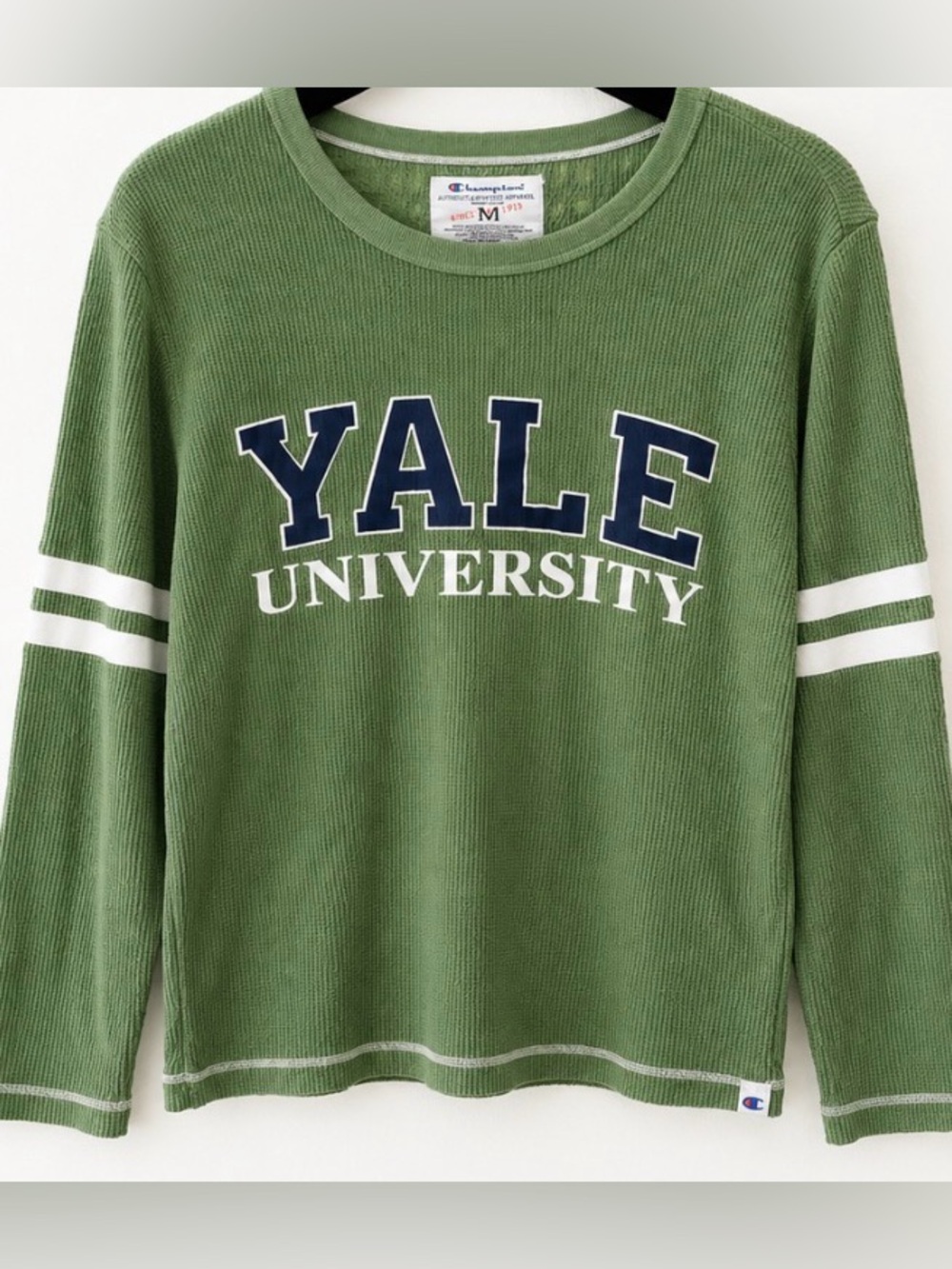 Champion Yale University Waffle Knit Long Sleeve Shirt – Green – woman’s  Medium